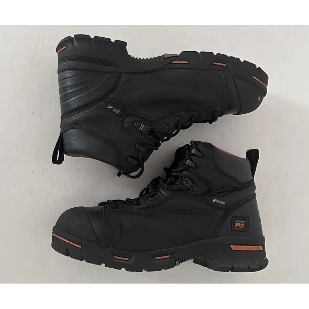 Timberland PRO Endurance 6 Inch Steel Toe Work Boots Size 8.5  Black - Some wear